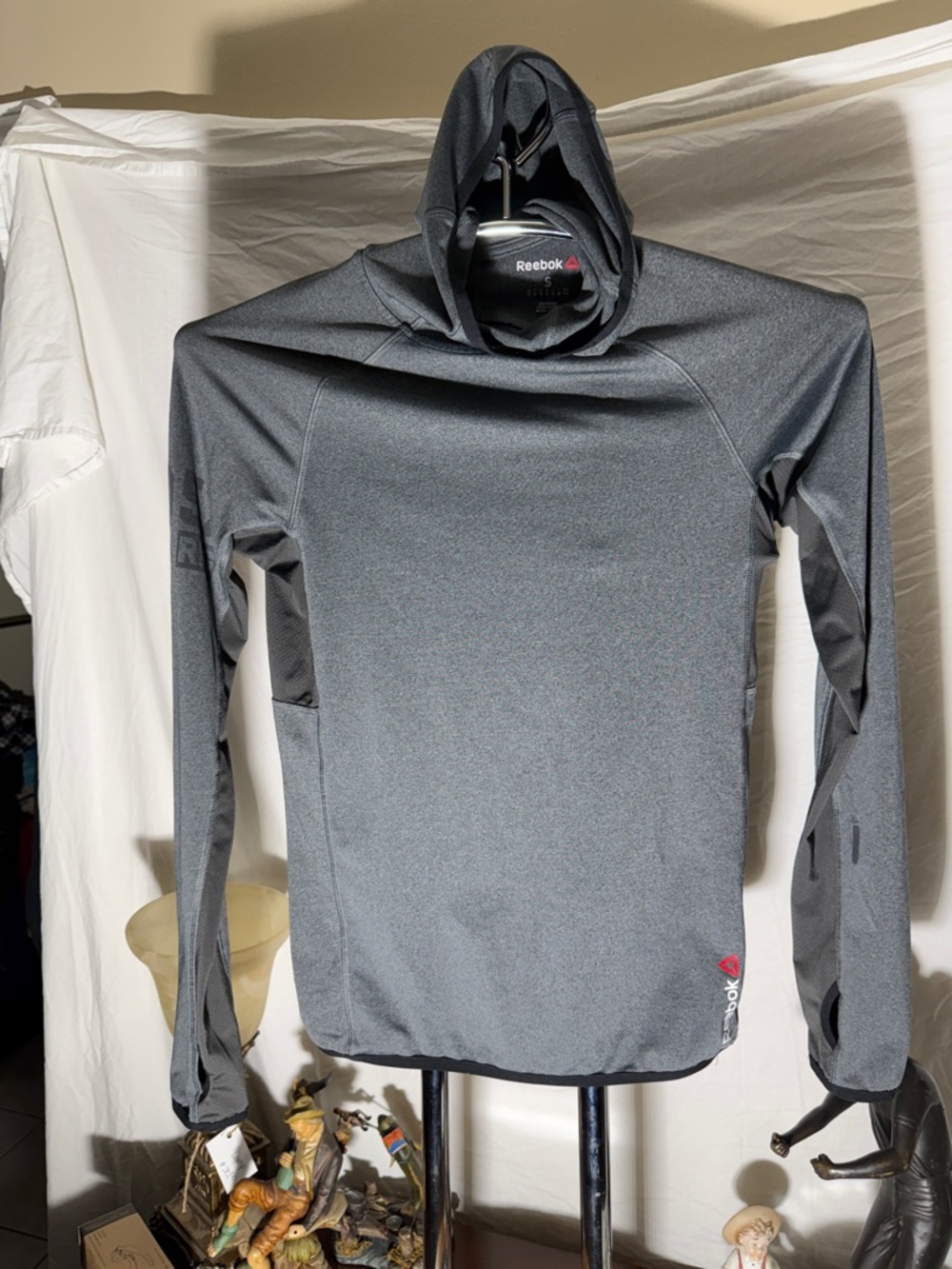 Reebok Gray Hooded Performance Pullover